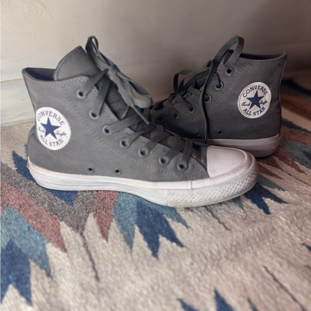 Rare Converse All Star II Lunarlon Charcoal High-Top Sneakers Women's 8